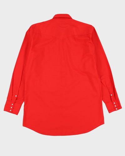 80s MWG Red Western Style Button Up Shirt - XXL