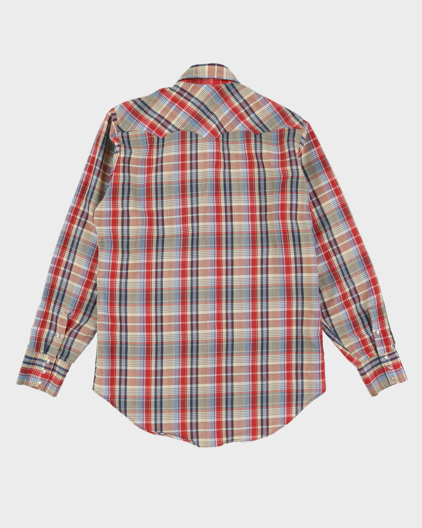80s GWG Red / Blue / Beige Western Style Patterned Button Up Shirt - M / L