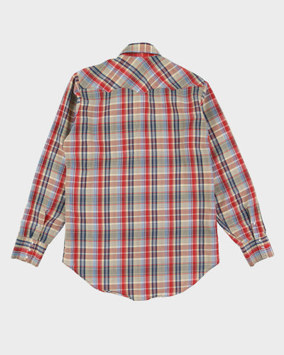 80s GWG Red / Blue / Beige Western Style Patterned Button Up Shirt - M / L