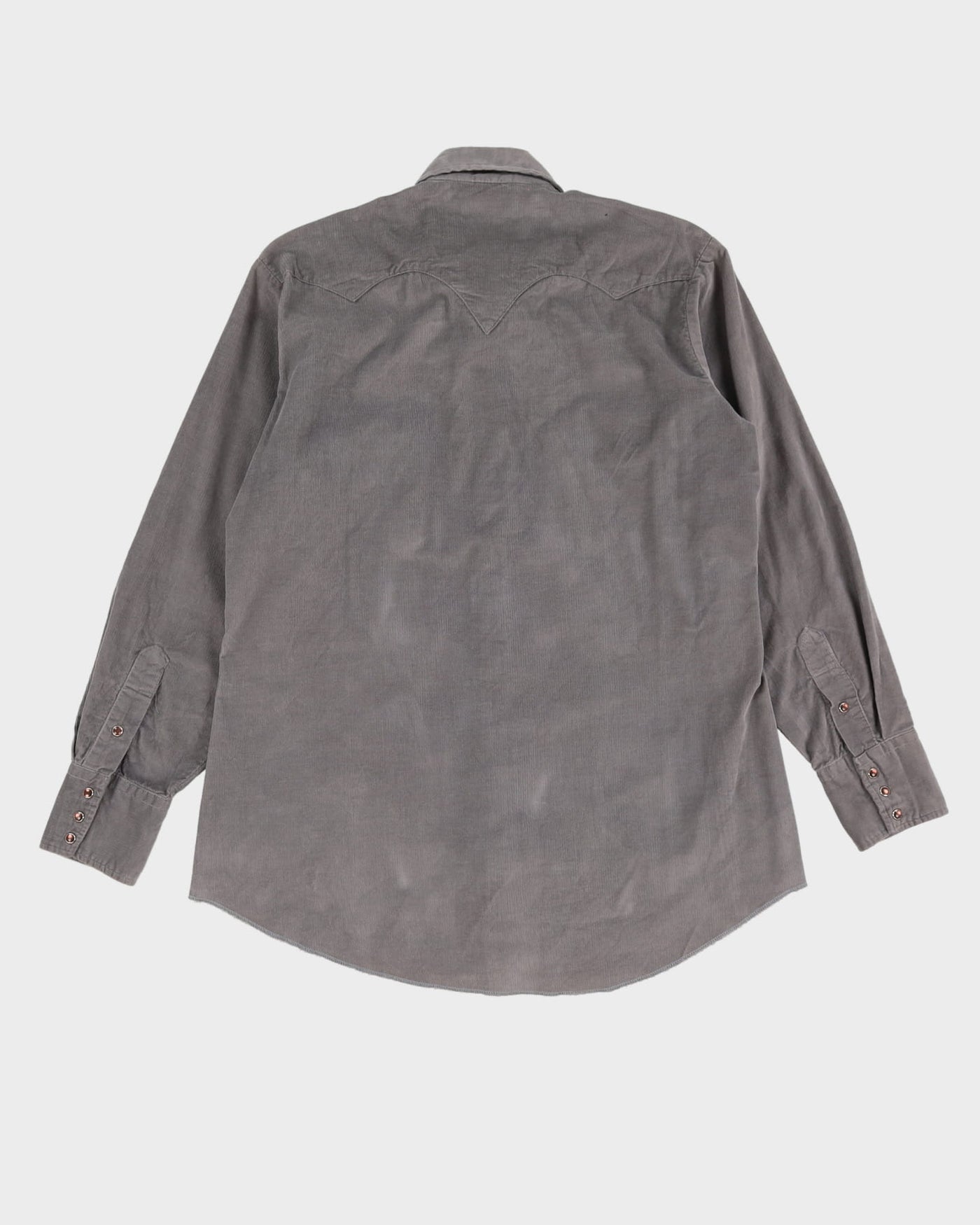 90s Tem Tex Grey Western Style Button Up Cord Shirt - L