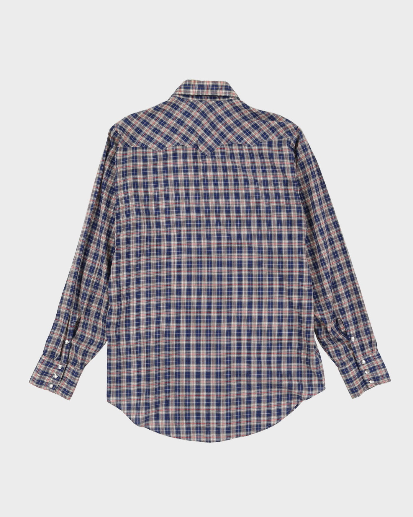 80s GWG Blue / Red Check Patterned Western Style Shirt - M
