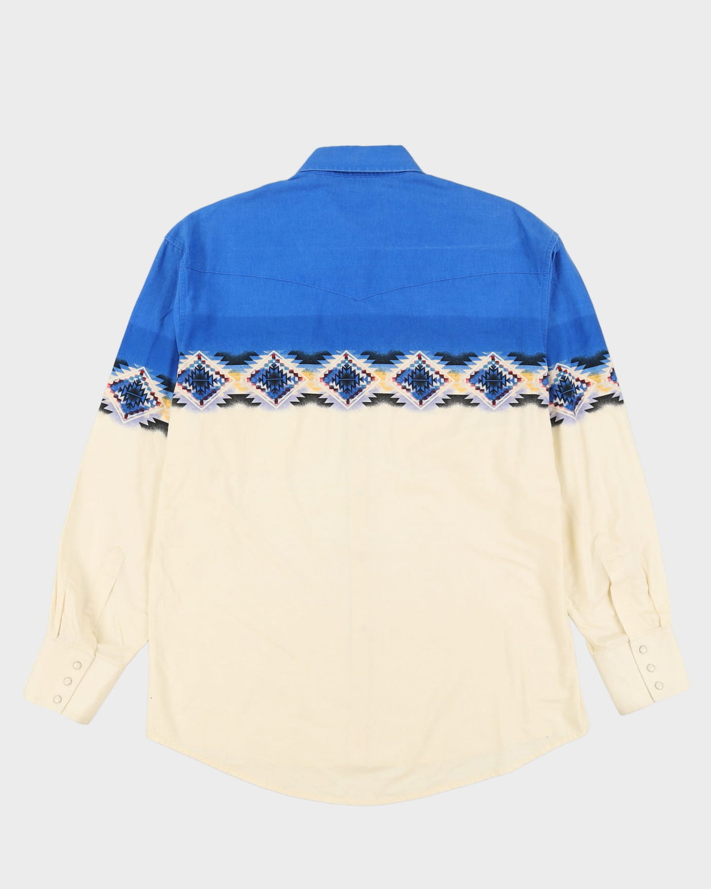 90s Wrangler Blue / White Western Style Shirt - XL