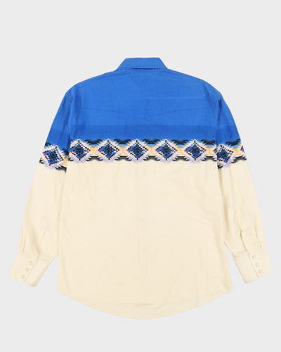 90s Wrangler Blue / White Western Style Shirt - XL