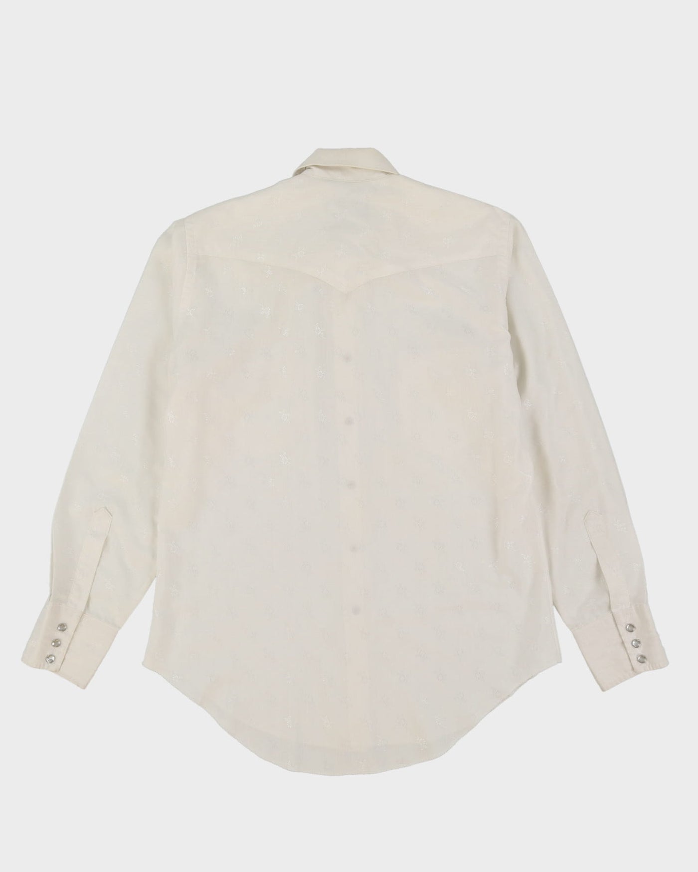 80s Wrangler White Patterned Western Style Shirt - L