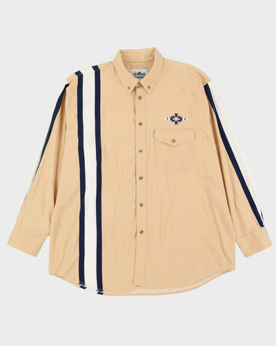 90s Alamosa Beige / Navy / White Western Style Shirt - XL