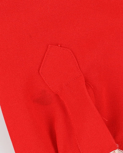 70s Red / White Floral Embroidered Western Style Shirt - L