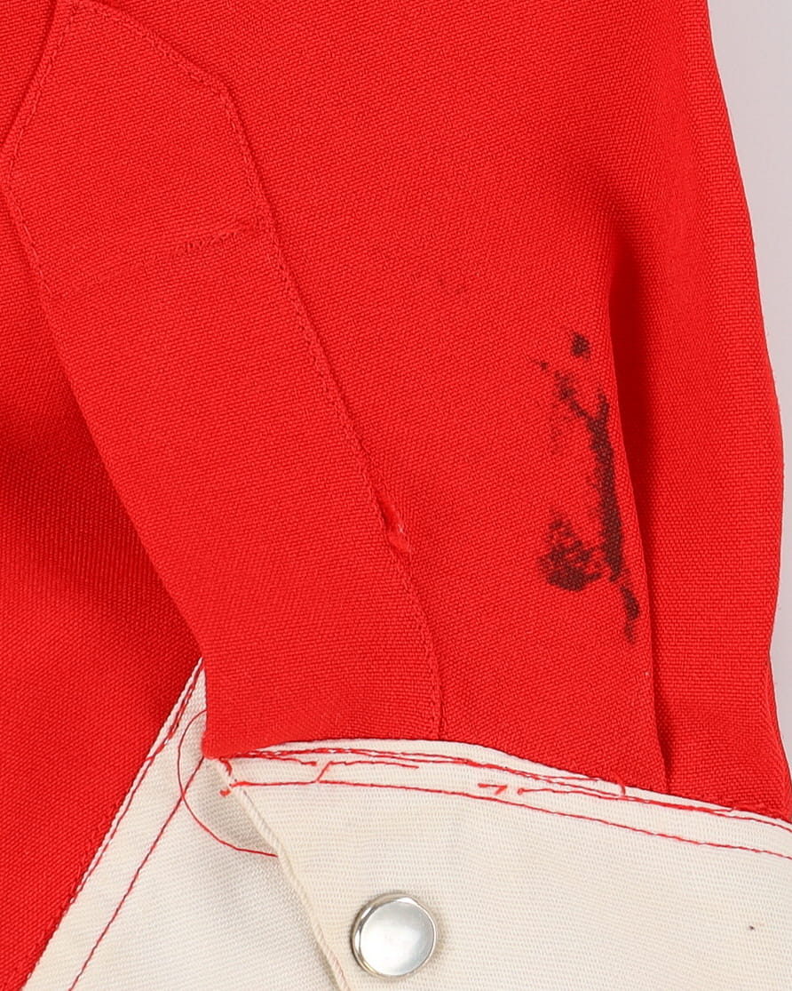 70s Red / White Floral Embroidered Western Style Shirt - L