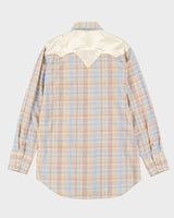 80s MWG Blue / Yellow Check Western Style Shirt - M