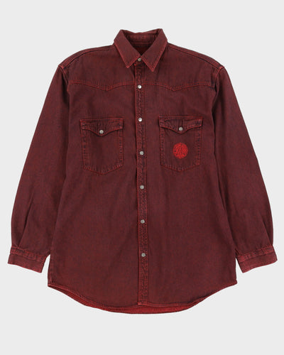 00s Harley Davidson Burgundy Dyed Work Shirt - M