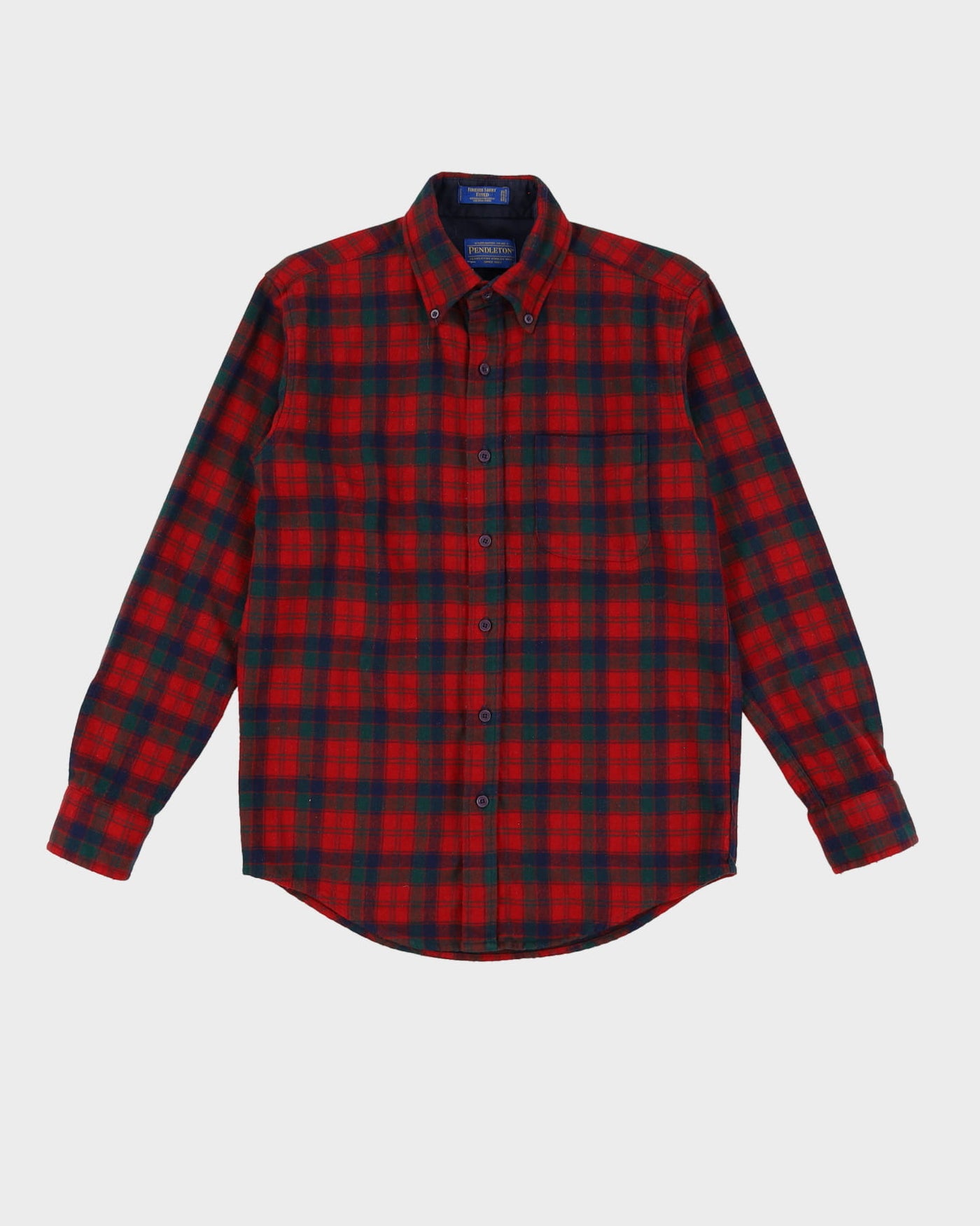 80s Pendleton Green / Brown Check Pattern Flannel Shirt - S
