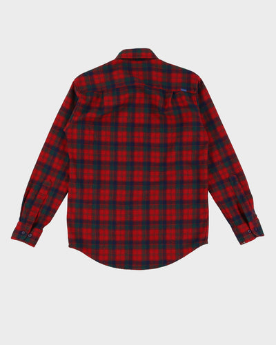 80s Pendleton Green / Brown Check Pattern Flannel Shirt - S