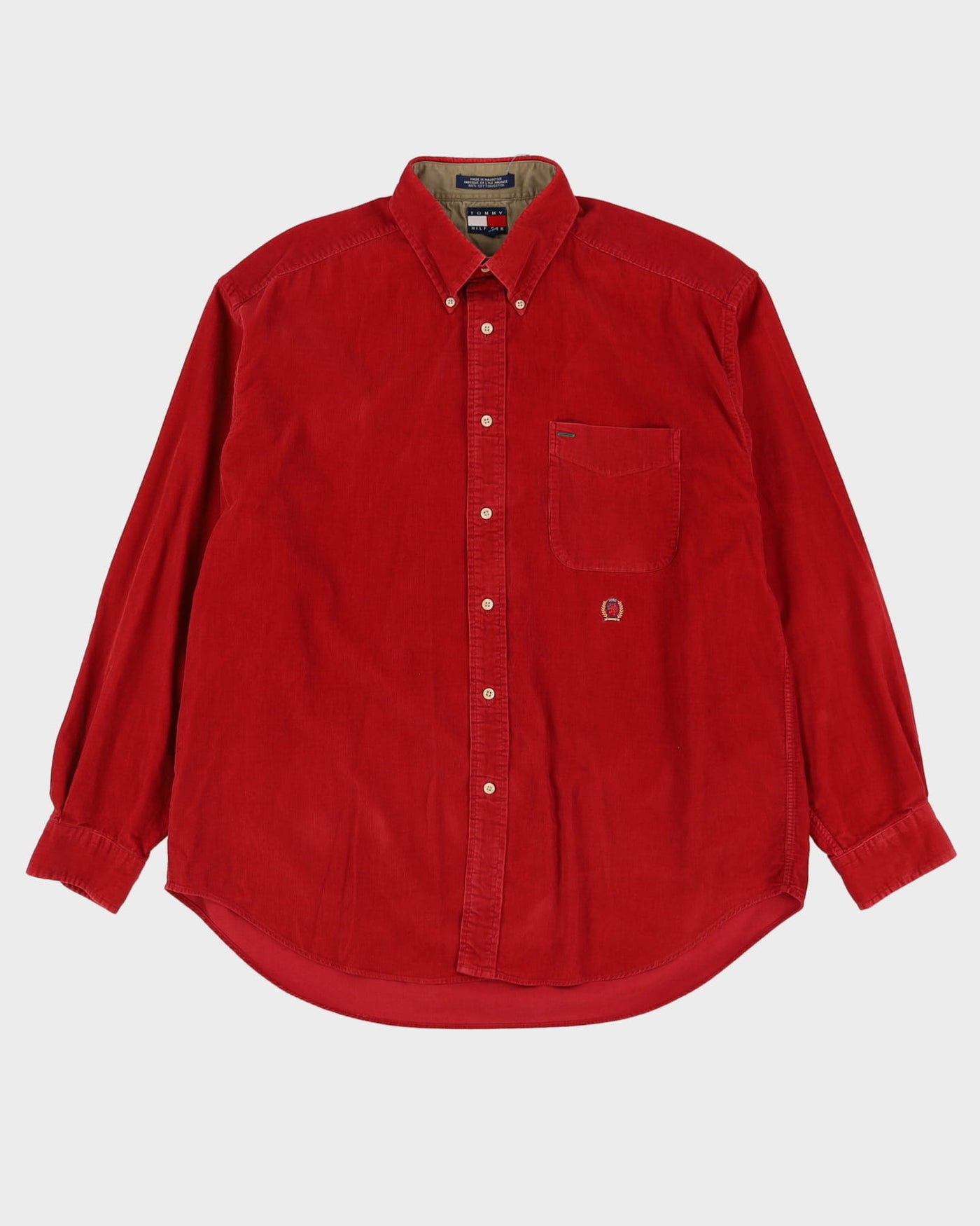 Tommy Hilfiger Red Cotton Cord Shirt - XXL