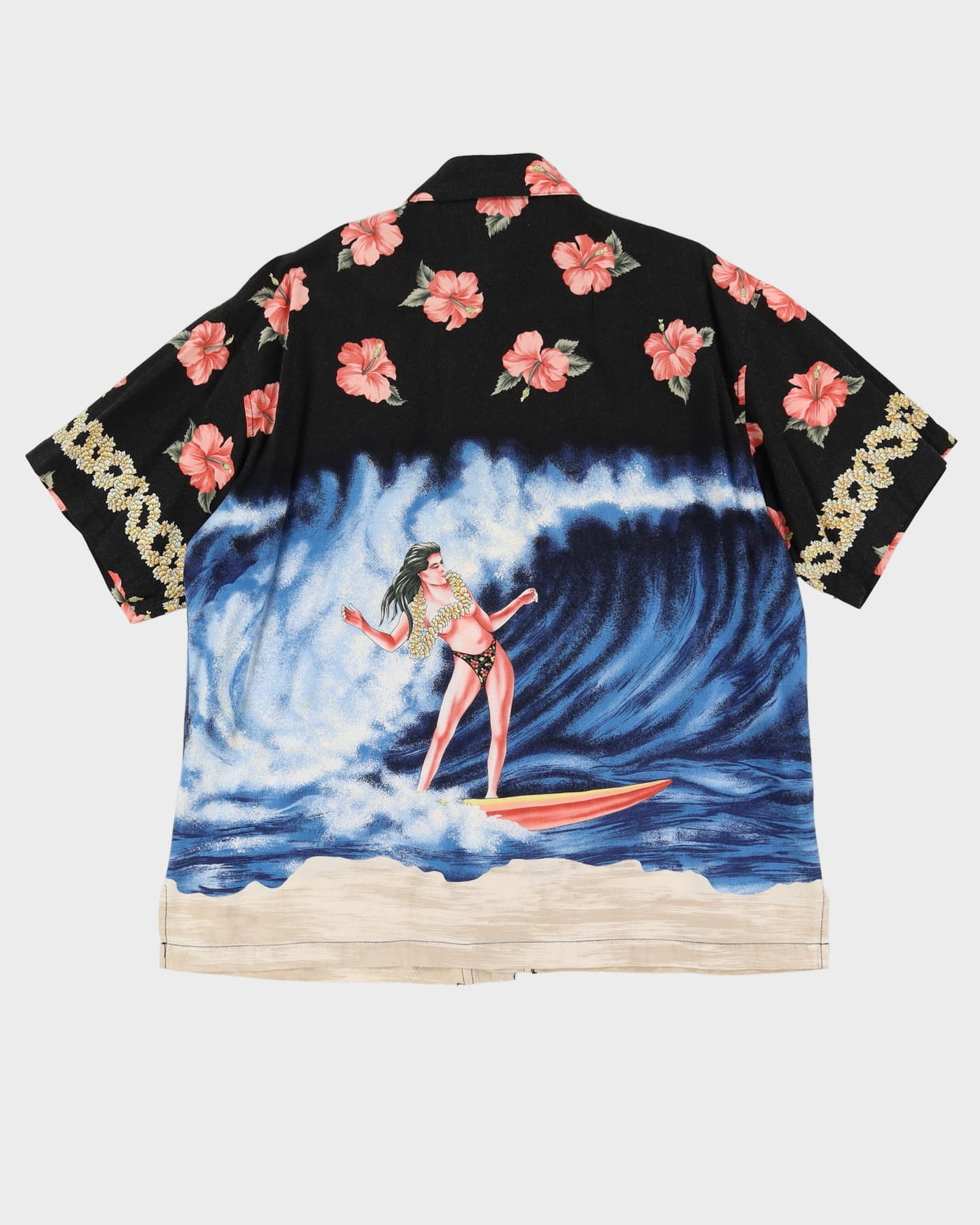 1990s Patterned Cotton Hawaiian Style Shirt - XL