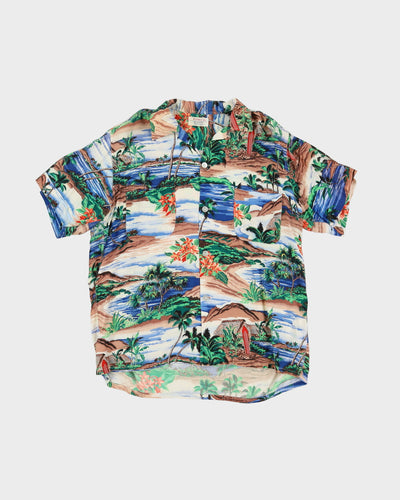 1940s Penney's Made In Japan Rayon Patterned Hawaiian Shirt - M