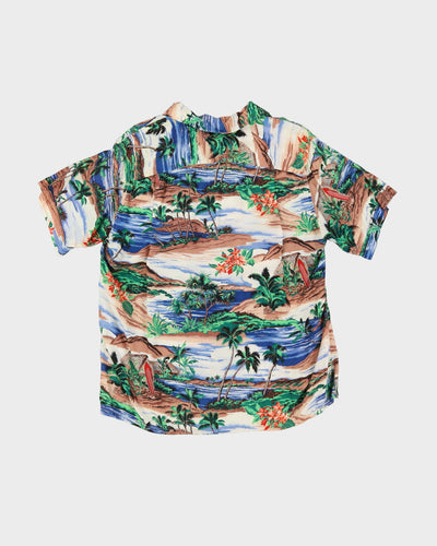 1940s Penney's Made In Japan Rayon Patterned Hawaiian Shirt - M