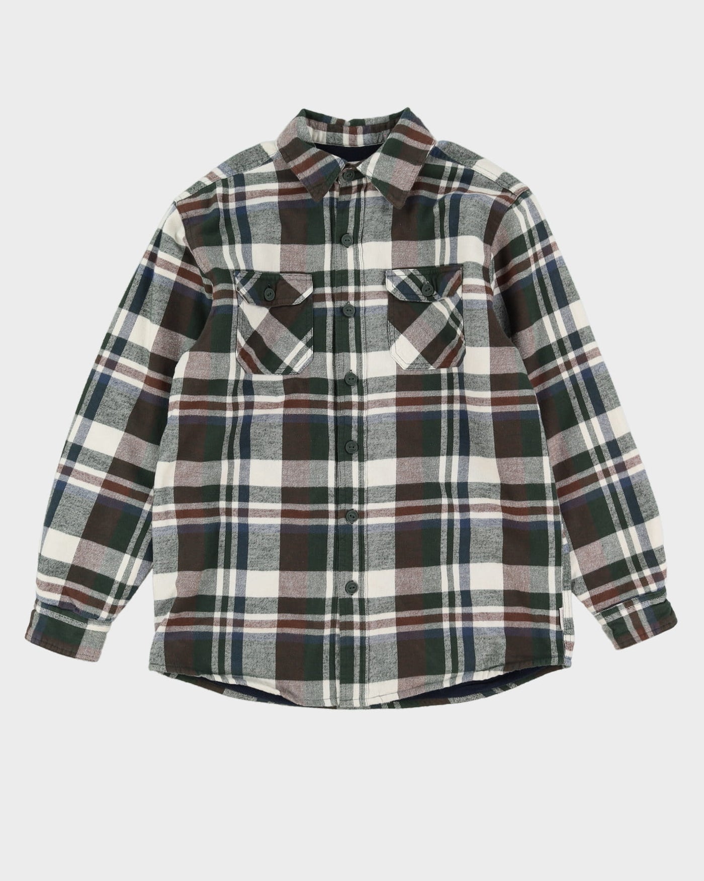 Wind River Green Checked Fleece Lined Shirt - M