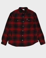Columbia Red Checked Fleece Lined Shirt - L