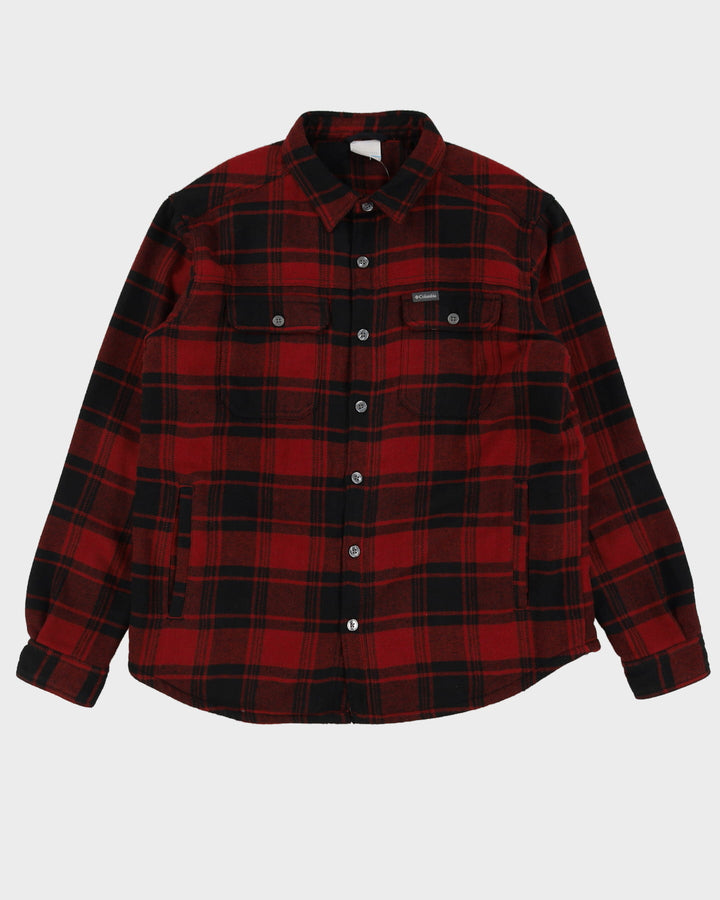 Columbia Red Checked Fleece Lined Shirt - L