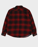 Columbia Red Checked Fleece Lined Shirt - L