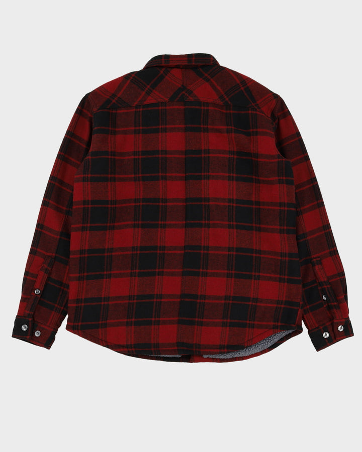 Columbia Red Checked Fleece Lined Shirt - L