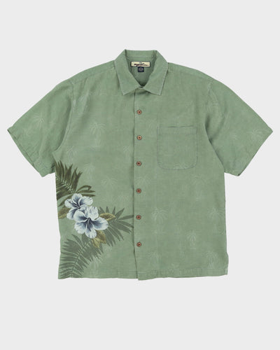 00s Green Tommy Bahama Silk Relaxed Fit Hawaiian Shirt - M / L