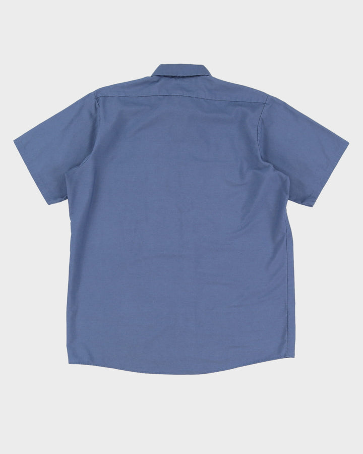 90s 'Elvis' Name Tag Red Kap Blue Work Shirt - L