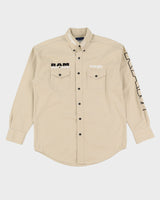 90s Wrangler RAM Rodeo Series Beige Work Shirt - M