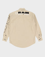 90s Wrangler RAM Rodeo Series Beige Work Shirt - M