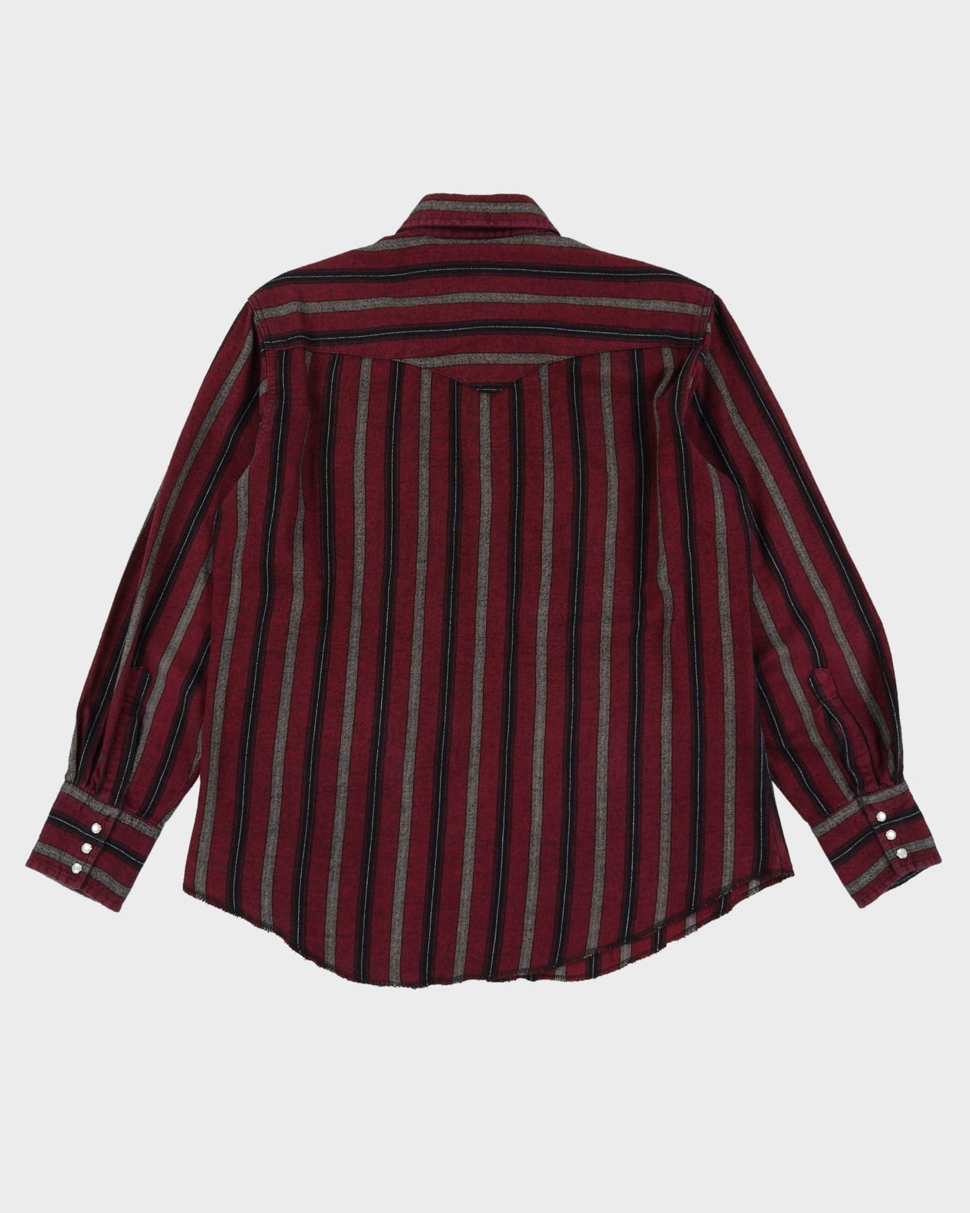 90s Wrangler Maroon / Black Western Style Long-Sleeve Flannel Shirt - L