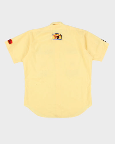 70s Patch Yellow Bowling Shirt - L