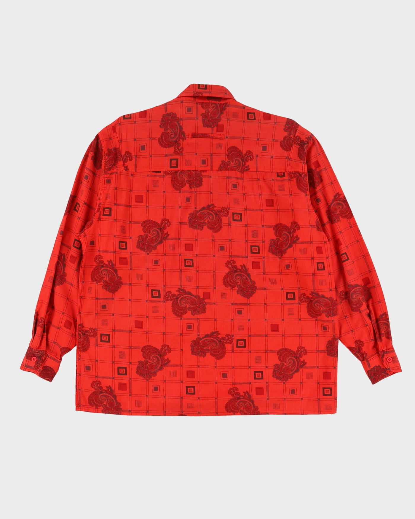 Guess 1990s Red And Black Patterned Shirt - L