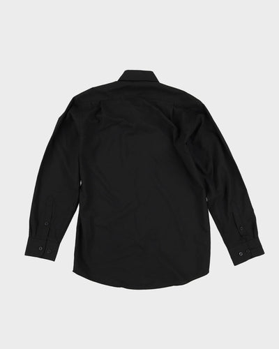 90s Giorgio Armani Black Button Up Long Sleeve Shirt - L