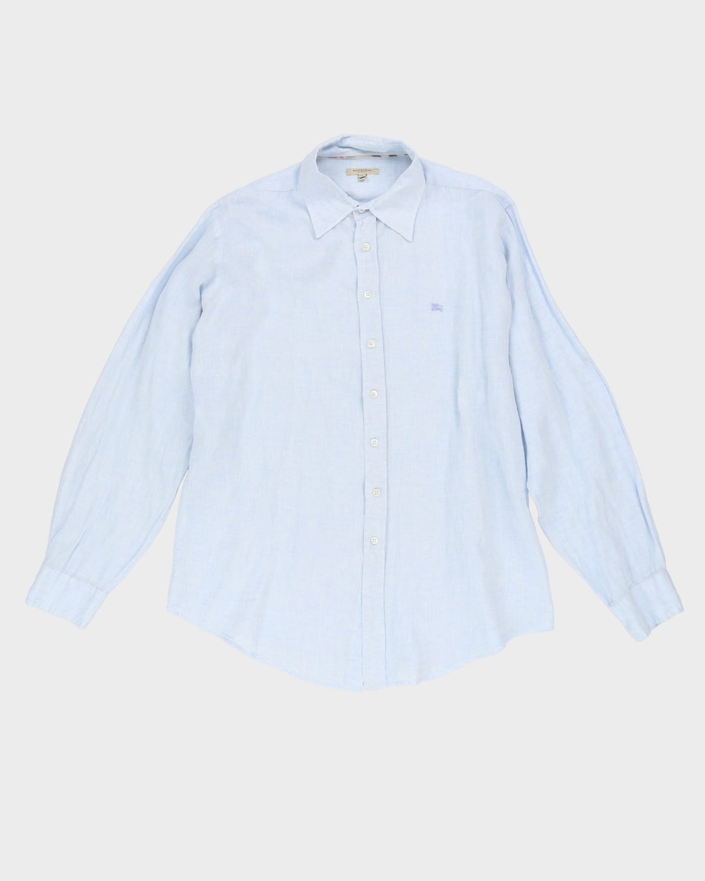 Burberry Blue Button Up Long Sleeve Shirt - XL