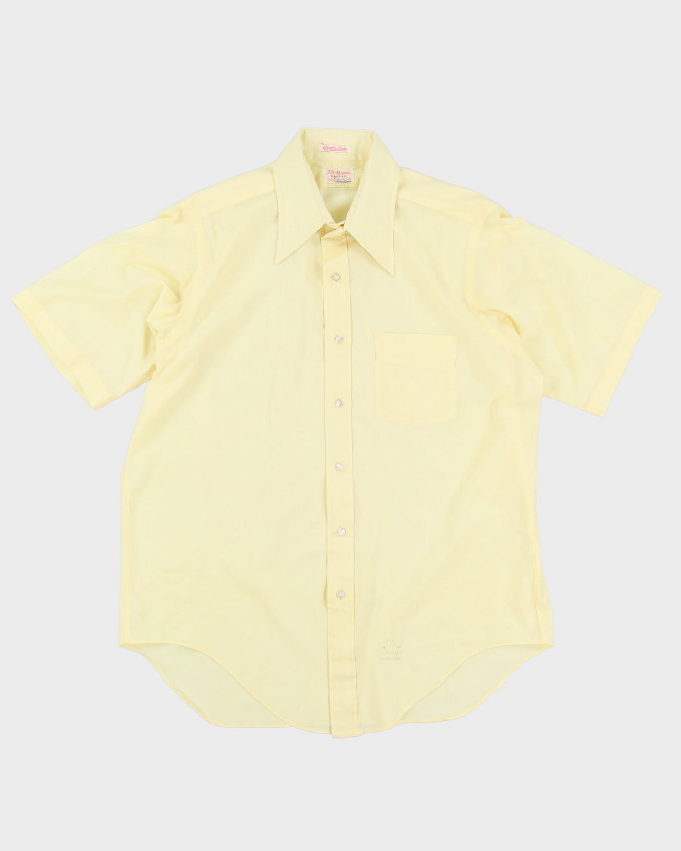 70s J.D. Sherman Yellow Button Up Short-Sleeve Shirt - XL