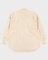 90s Christian Dior Chemise Yellow Button Up Long-Sleeve Shirt - XL