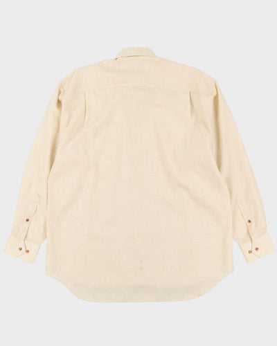 90s Christian Dior Chemise Yellow Button Up Long-Sleeve Shirt - XL