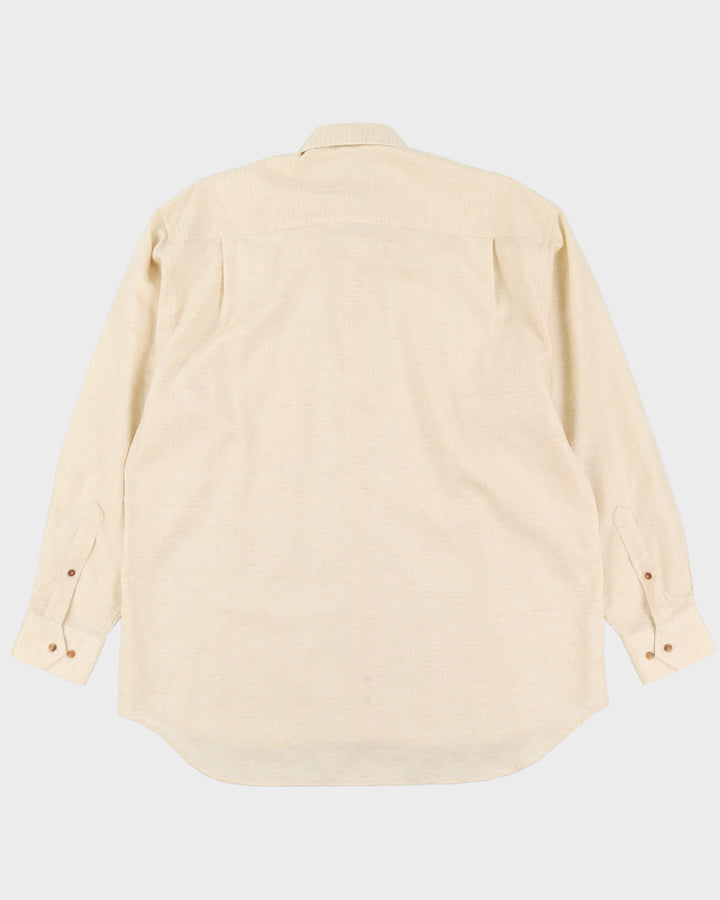 90s Christian Dior Chemise Yellow Button Up Long-Sleeve Shirt - XL
