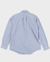 Brooks Brothers Blue Check Patterned Button Up Long-Sleeve Shirt - L