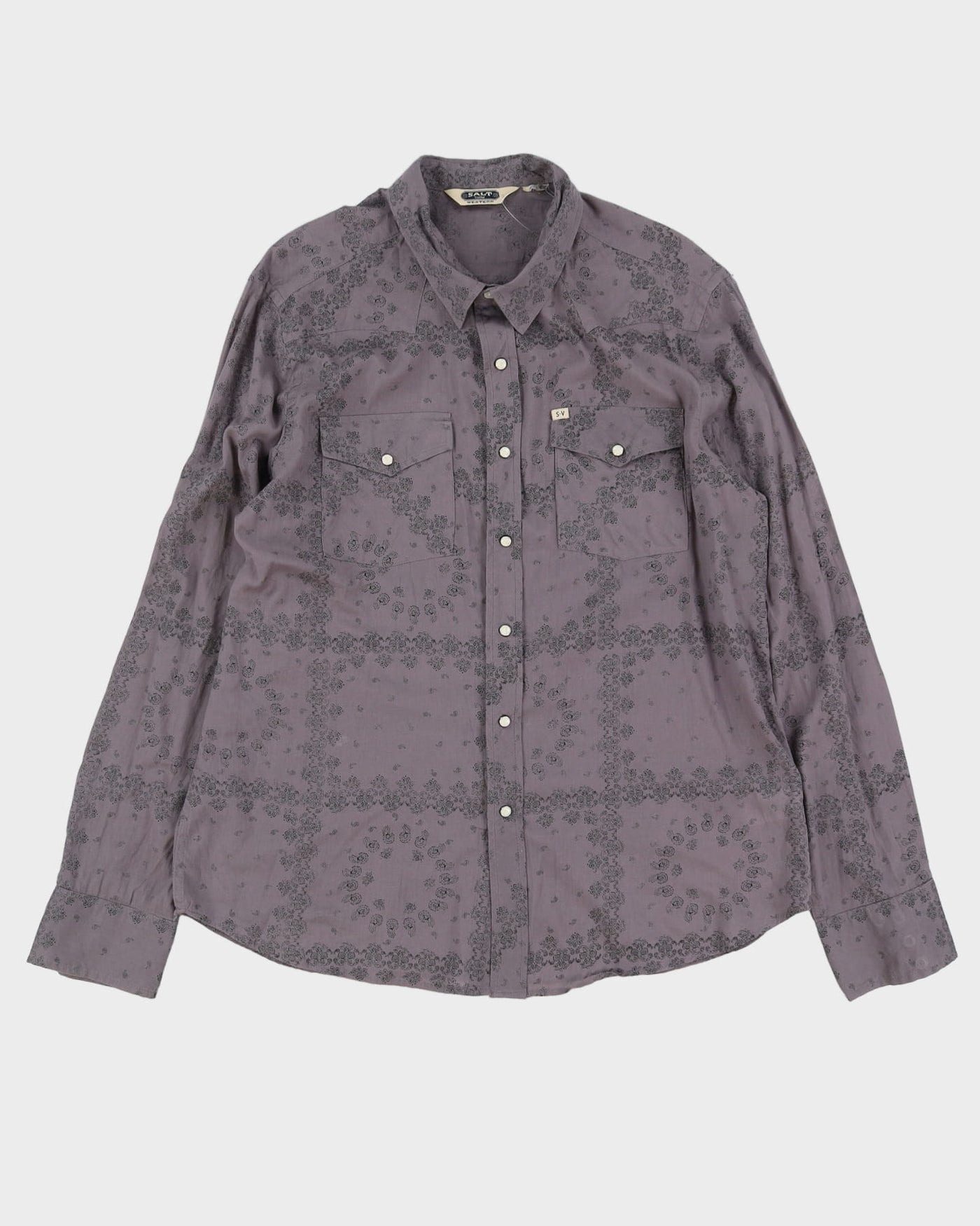 80s Salt Valley Western Long-Sleeve Button-Up Shirt - XL