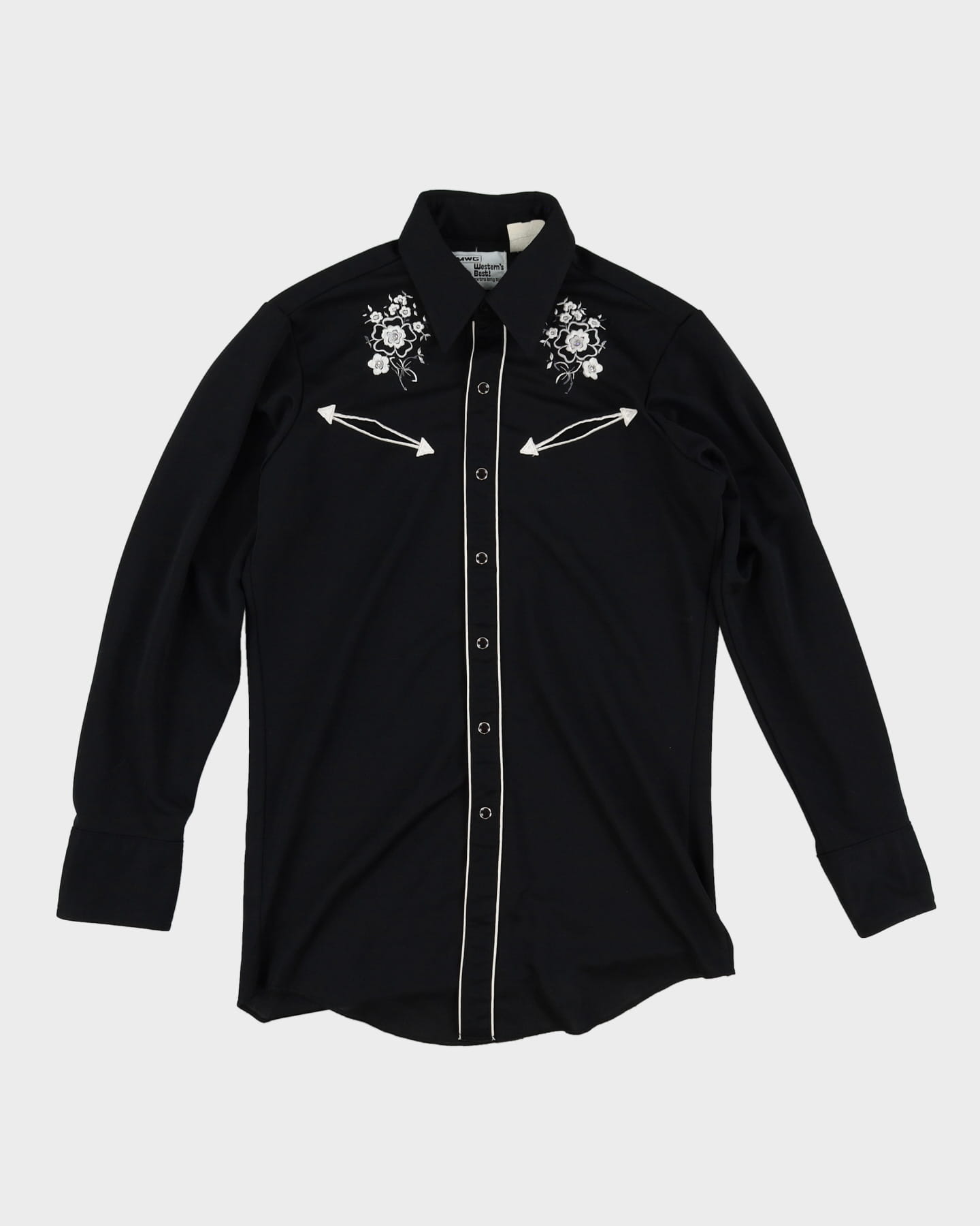 70s MWG Western's Best Western Style Button Up Long-Sleeve Shirt - M