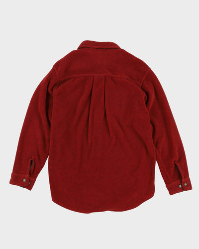 The North Face Red Button Up Long-Sleeve Flannel Shirt - M