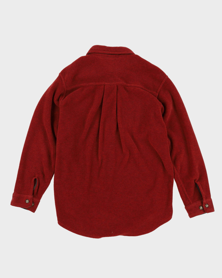 The North Face Red Button Up Long-Sleeve Flannel Shirt - M