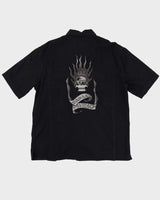 00s Harley Davidson Black Button Up Short-Sleeve Work Shirt - L