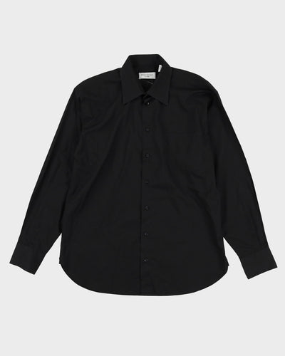 90s YSL Yves Saint Laurent Black Long-Sleeve Button Up Shirt - L / XL