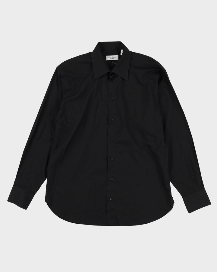 90s YSL Yves Saint Laurent Black Long-Sleeve Button Up Shirt - L / XL Rokit 90s YSL Yves Saint Laurent Black Long-Sleeve Button Up Shirt - L / XL Rokit