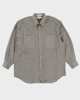 90s Christian Dior Chemise Black / White Patterned Button Up Shirt - XL