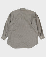 90s Christian Dior Chemise Black / White Patterned Button Up Shirt - XL