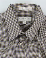 90s Christian Dior Chemise Black / White Patterned Button Up Shirt - XL