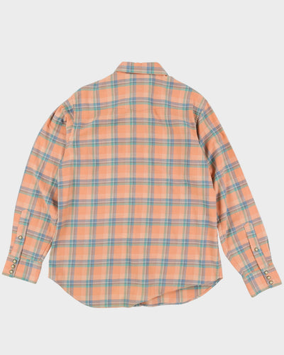 90s Ralph Lauren Orange Check Patterned Button Up Shirt - L