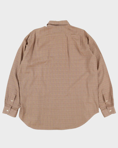 90s Ralph Lauren Brown Check Patterned Button Up Shirt - XL